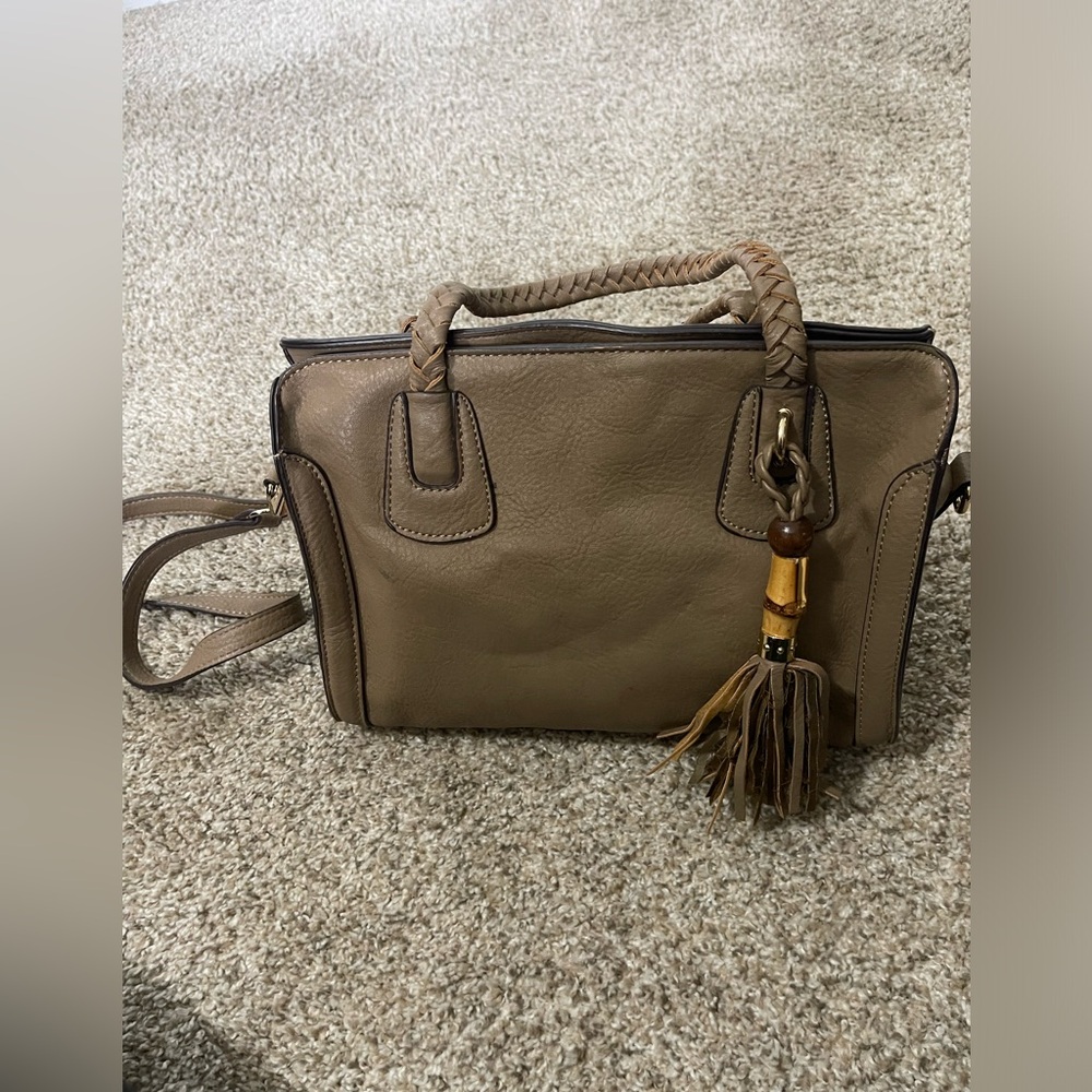 Big Buddha Tan Crossbody with Tassel